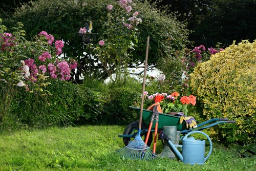 Landscapers Walthamforest team working safely with garden waste